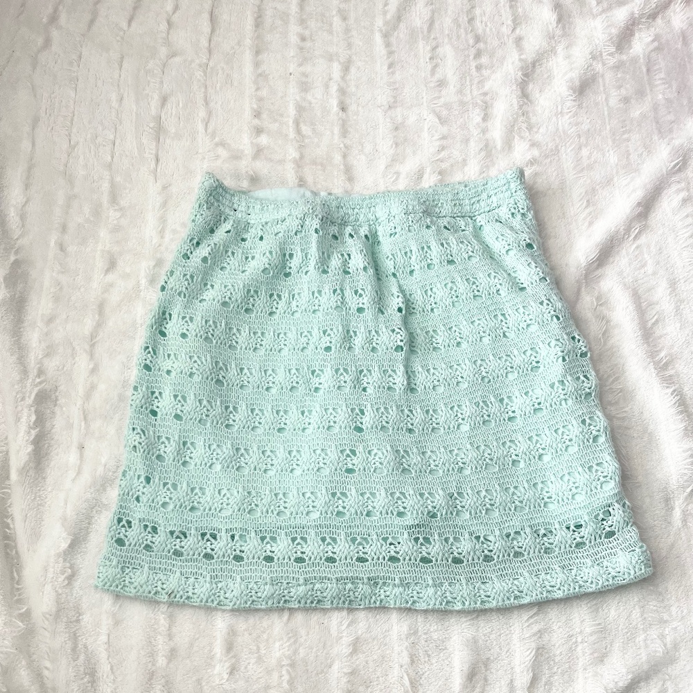Hollister Skirt Women’s Small Aqua/Teal Lace Mini Skirt